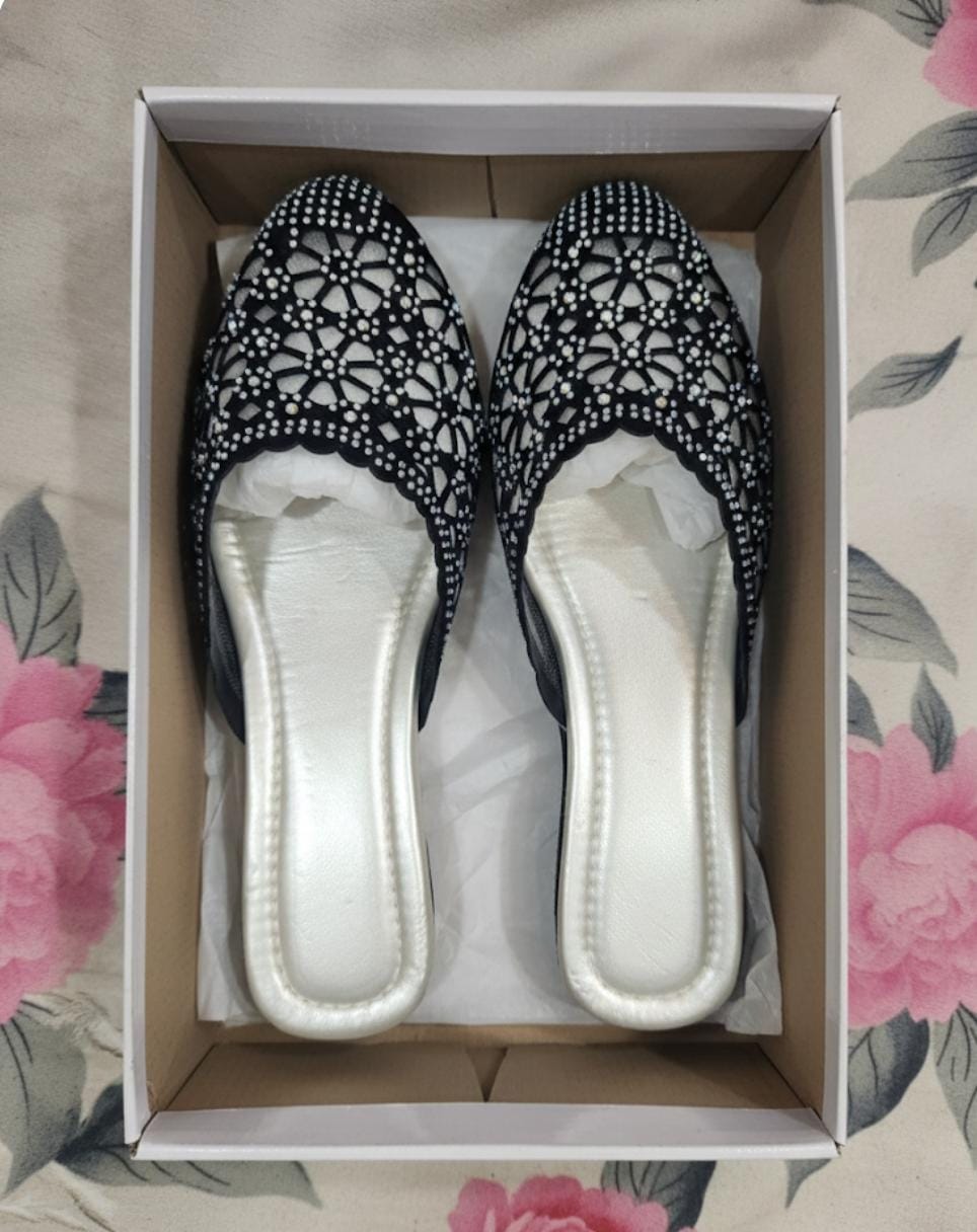 laser cut flat mules